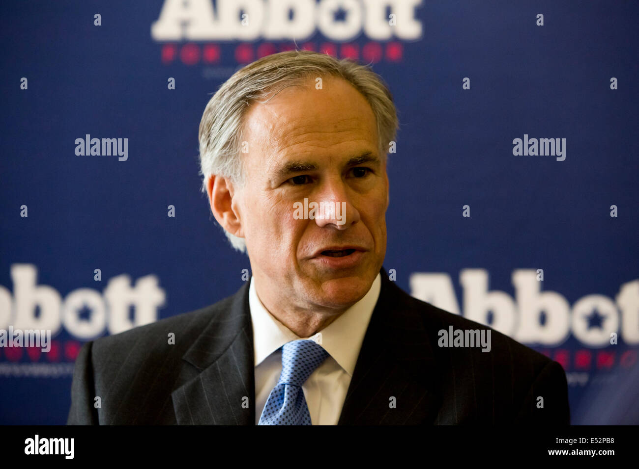 Texas Republican Gubernatorial candidate Greg Abbott, speaks to small