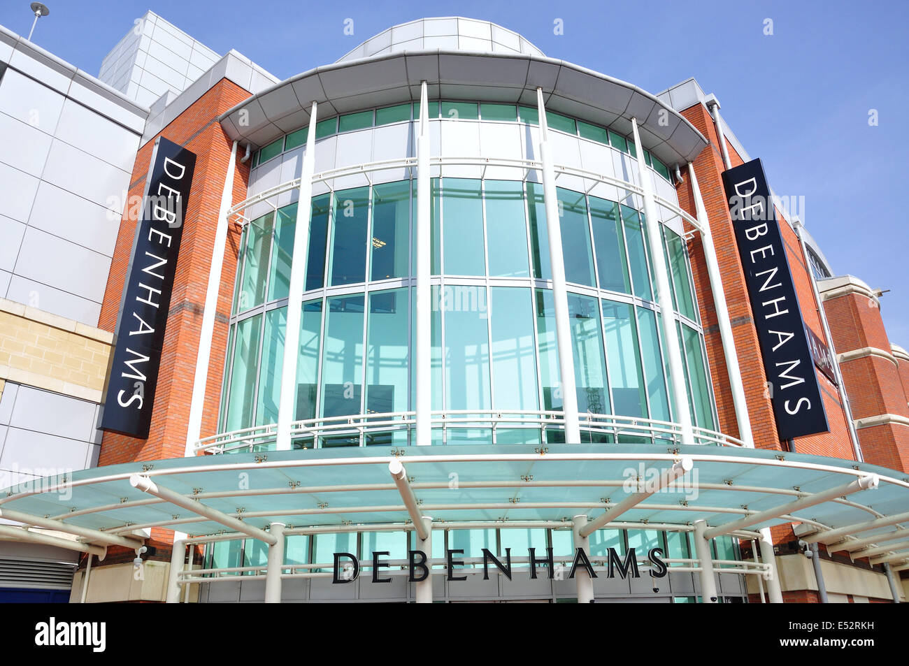 Riverside entrance to Debenhams Department Store, The Oracle, Reading
