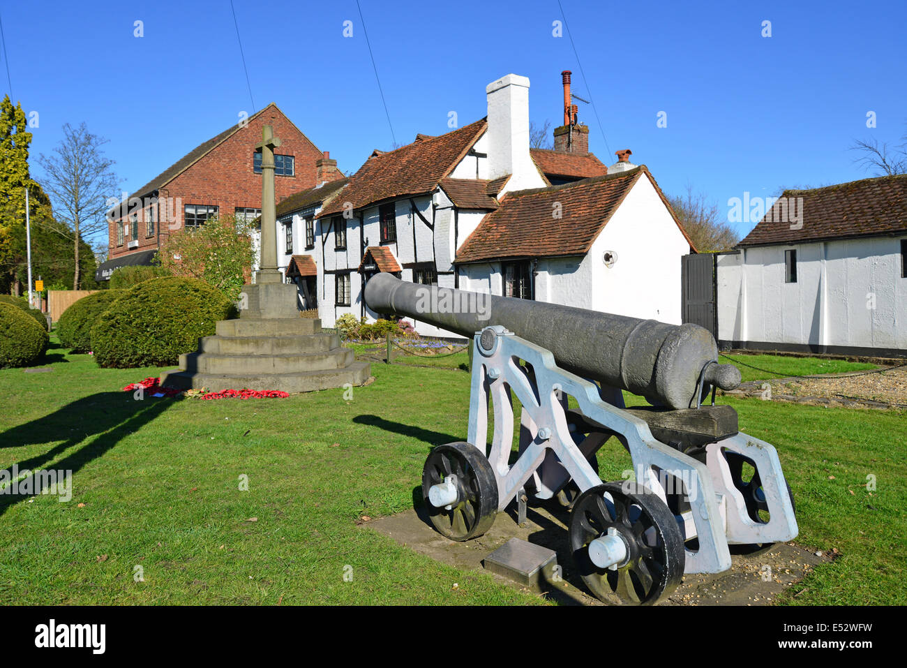 Chobham Cannon and Cottage, The High Street, Chobham, Surrey, England