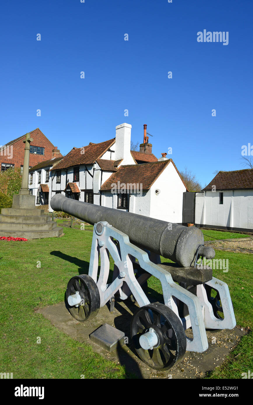Chobham Cannon and Cottage, The High Street, Chobham, Surrey, England