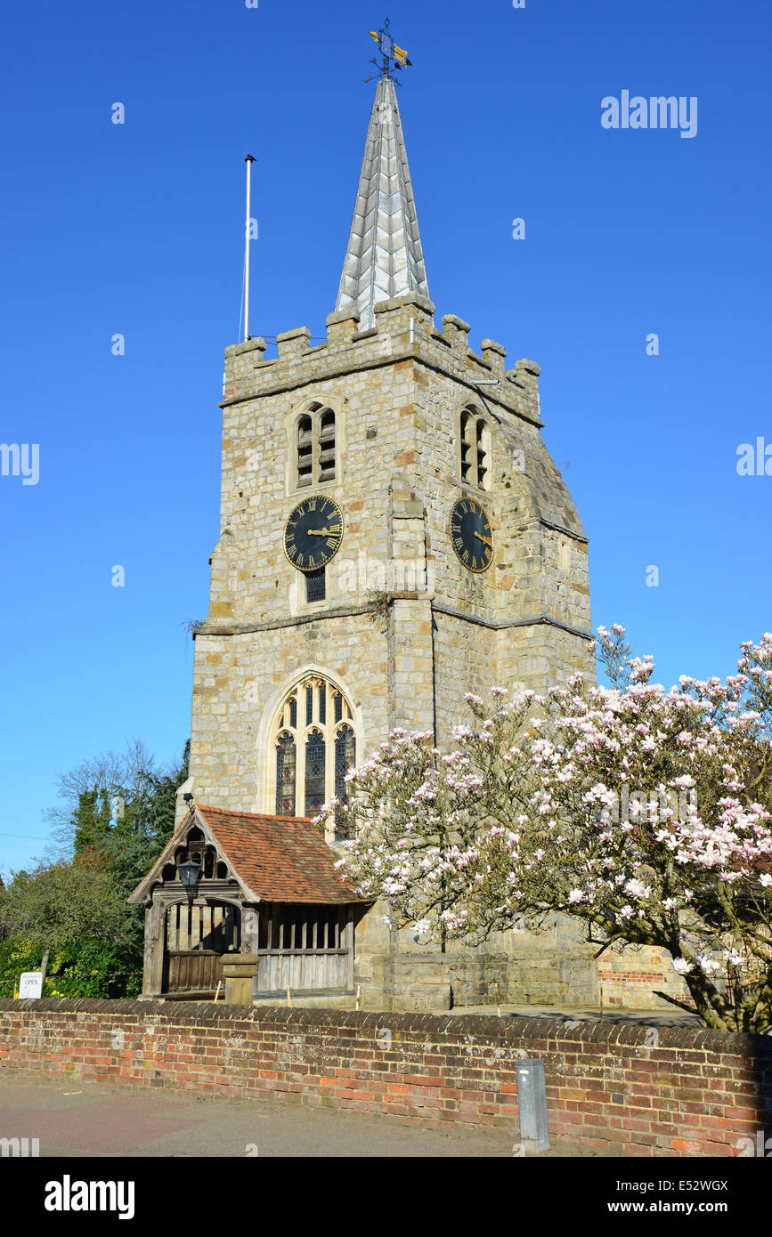 St Lawrence Church, The High Street, Chobham, Surrey, England, United Kingdom Stock Photo