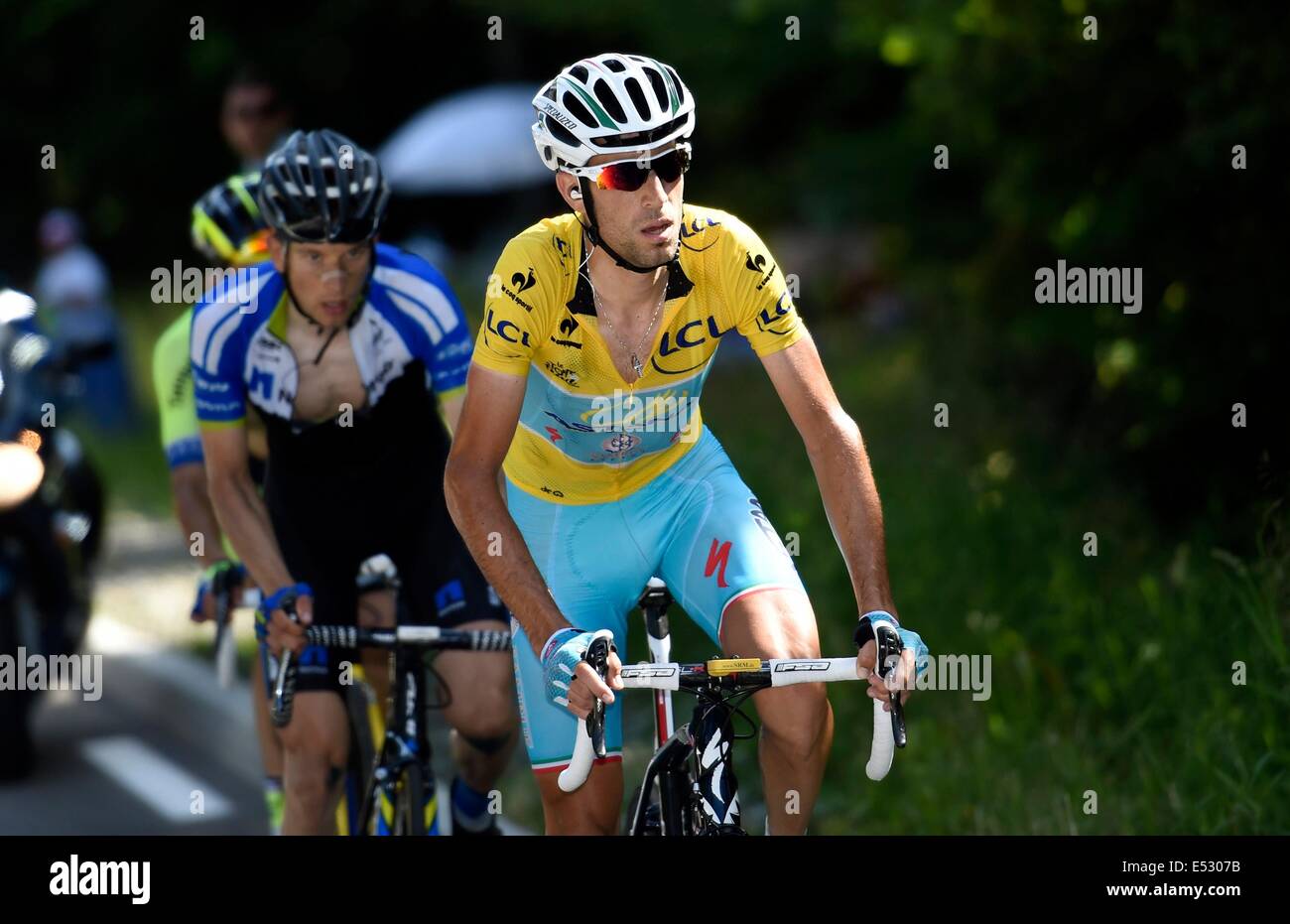 18.07.2014. St Etienne to Chamrousse, France. Tour de France Cycling Tour, stage 13. NIBALI Vincenzo ITA of Astana Pro Team Stock Photo