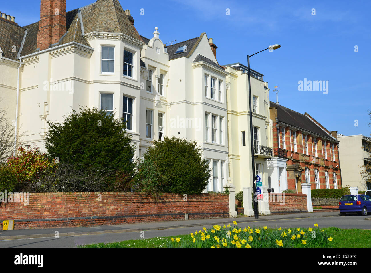 Houses on Regent Grove, Royal Leamington Spa, Warwickshire, England