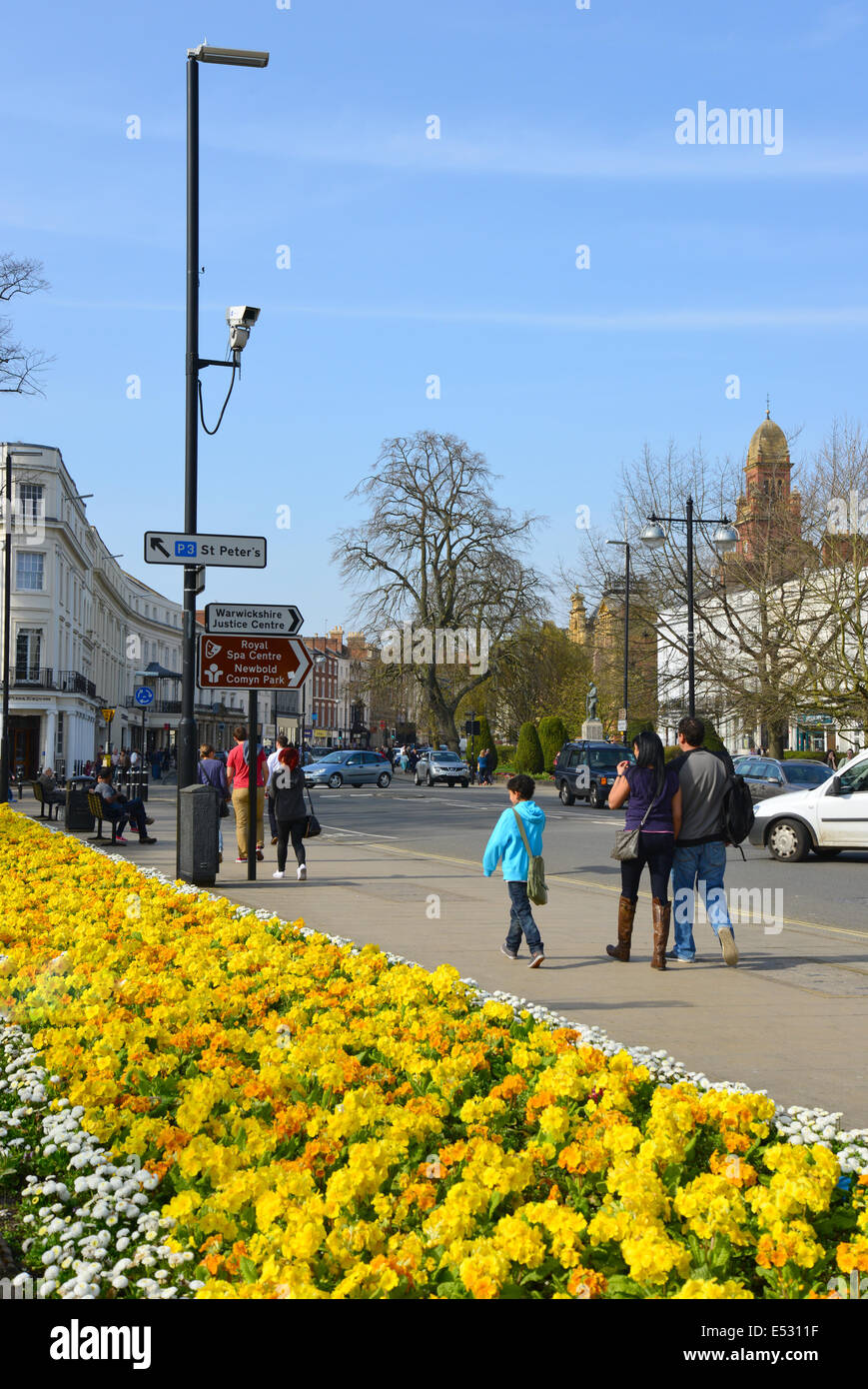 Spring flowers, The Parade, Royal Leamington Spa, Warwickshire, England