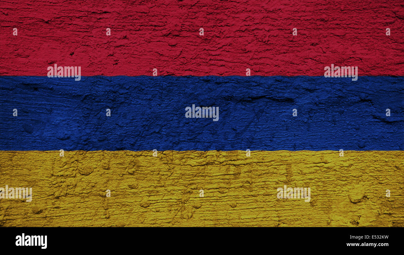 Armenia Flag on the wall texture Stock Photo - Alamy