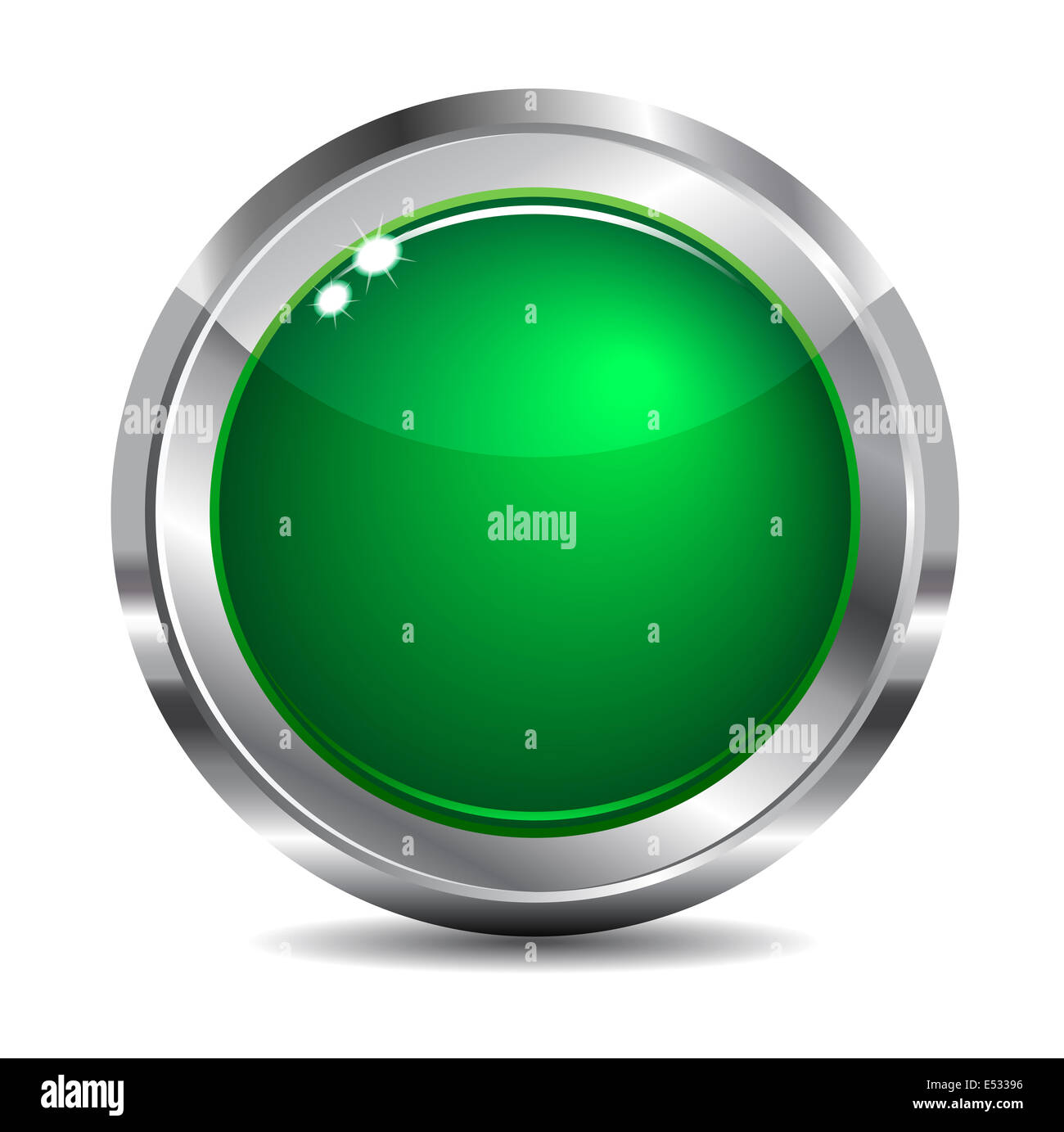 Chrome Easy Button Green Stock Vector