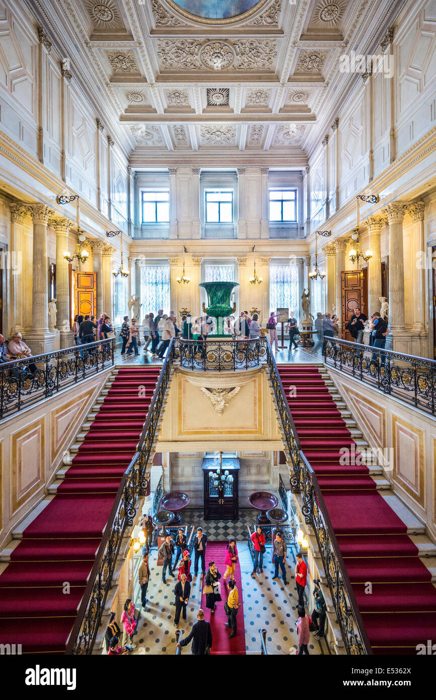 SAINT PETERSBURG, RUSSIA - SEPTEMBER 8, 2013: Visitors tour the Hermitage Museum. Founded in 1764, it is one of the oldest museu Stock Photo