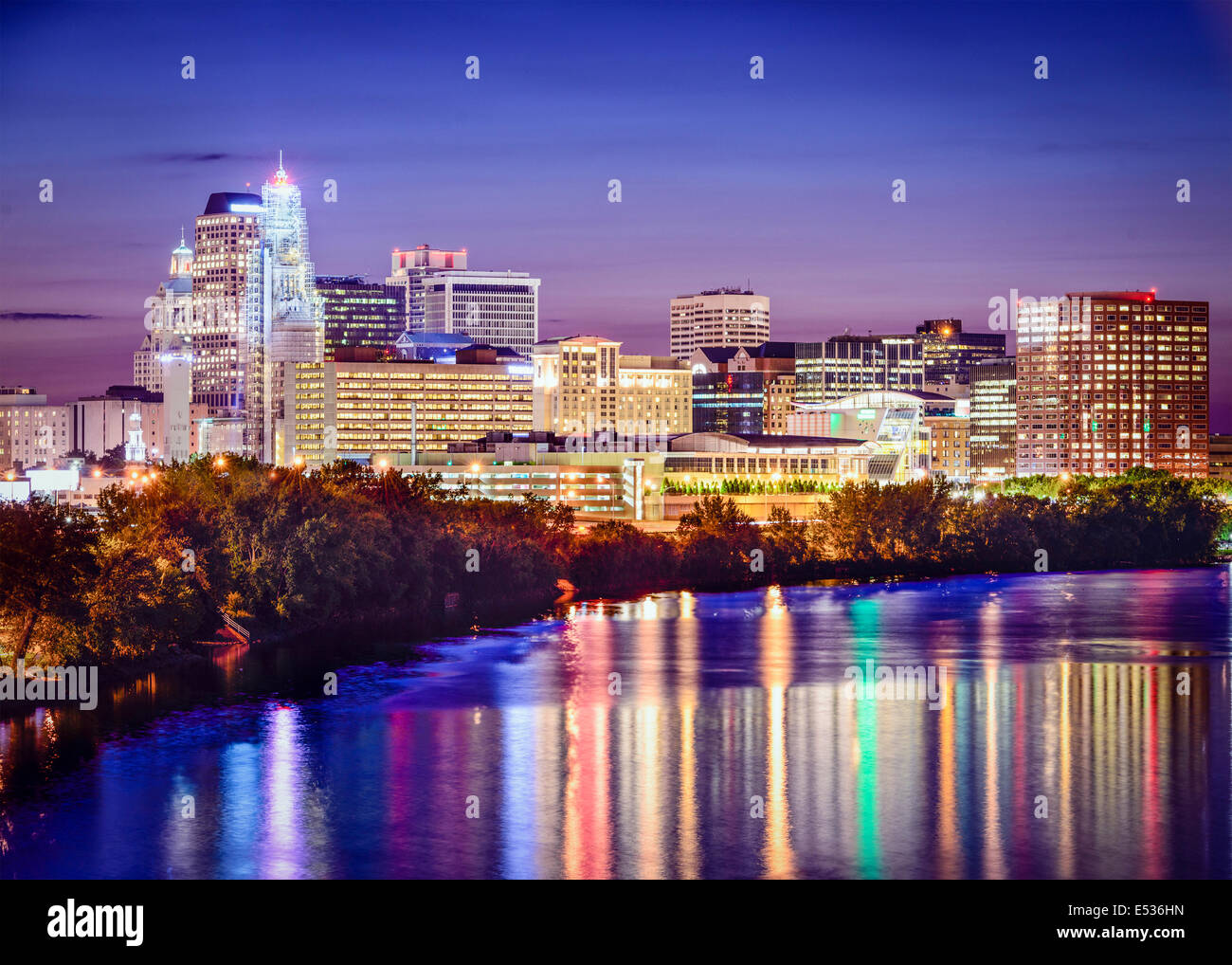 Hartford, Connecticut, USA skyline at twilight. Stock Photo