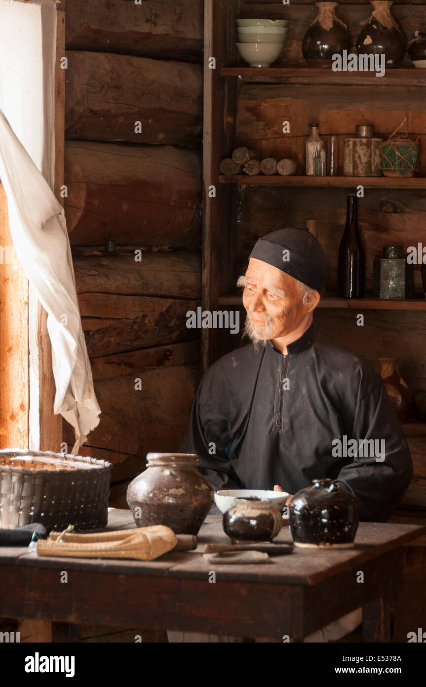 Elk203-3270v Canada, British Columbia, Barkerville Historic Town, Chinatown, merchant manikin Stock Photo