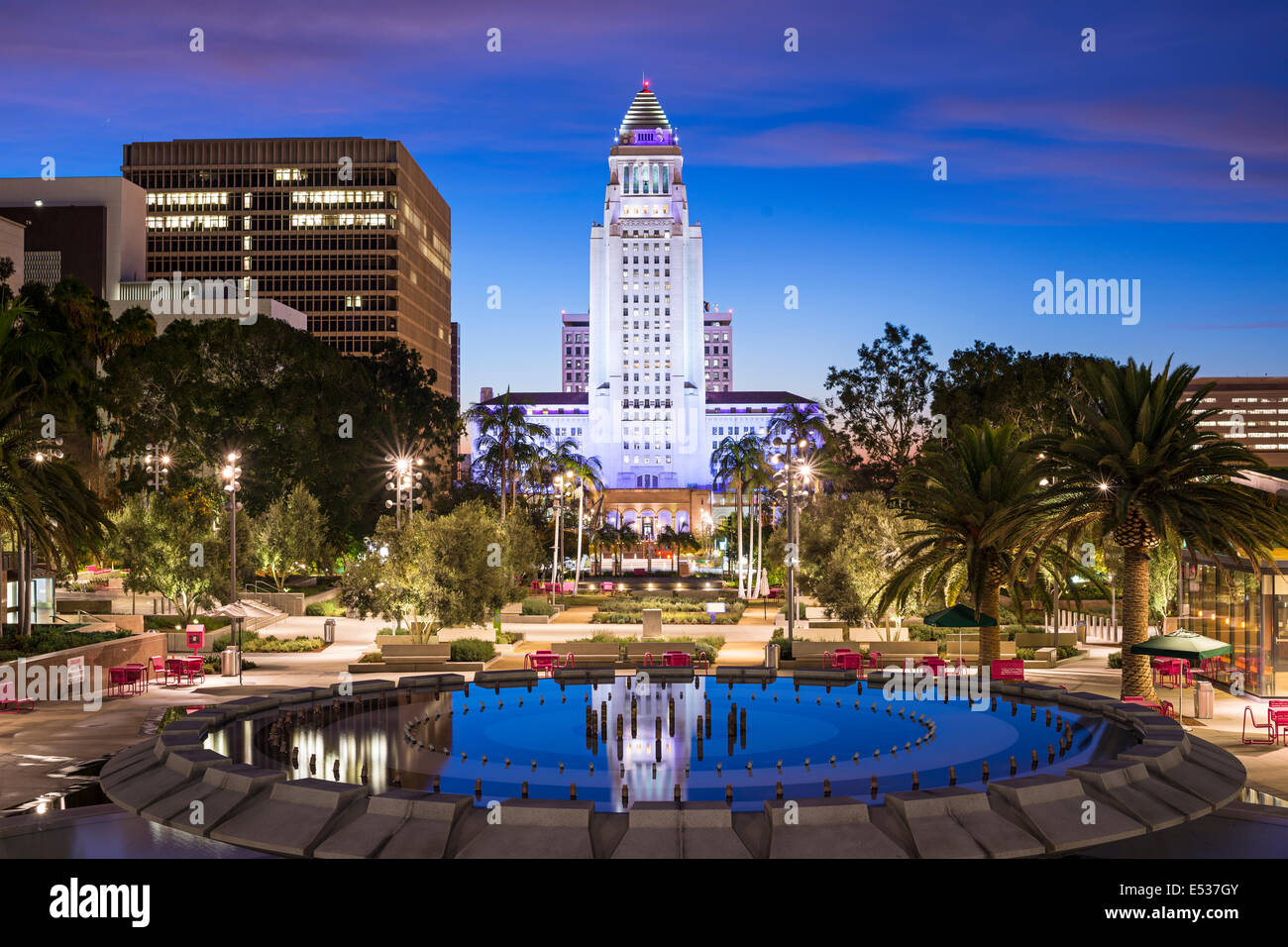 Los Angeles, California, USA downtown at city hall. Stock Photo