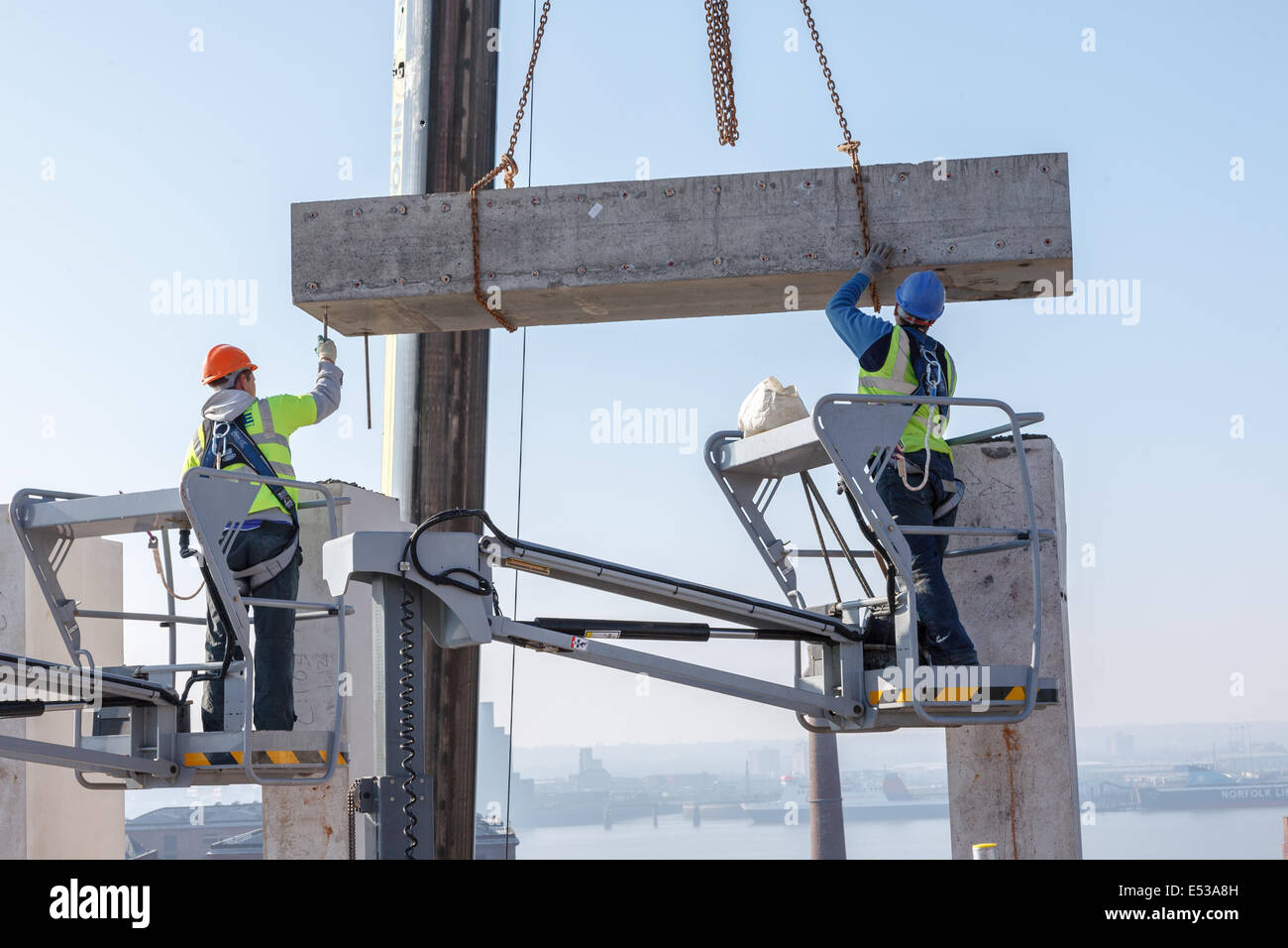 Installation of Precast Concrete Lintel,Liverpool,England,UK,Europe