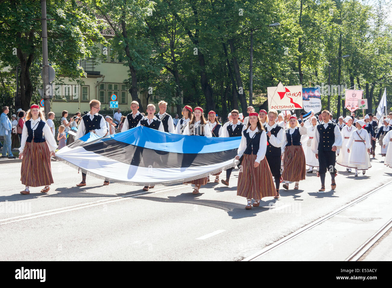 Tallinn, Estonia - July 05, 2014: Parade of Estonian XXVI National song
