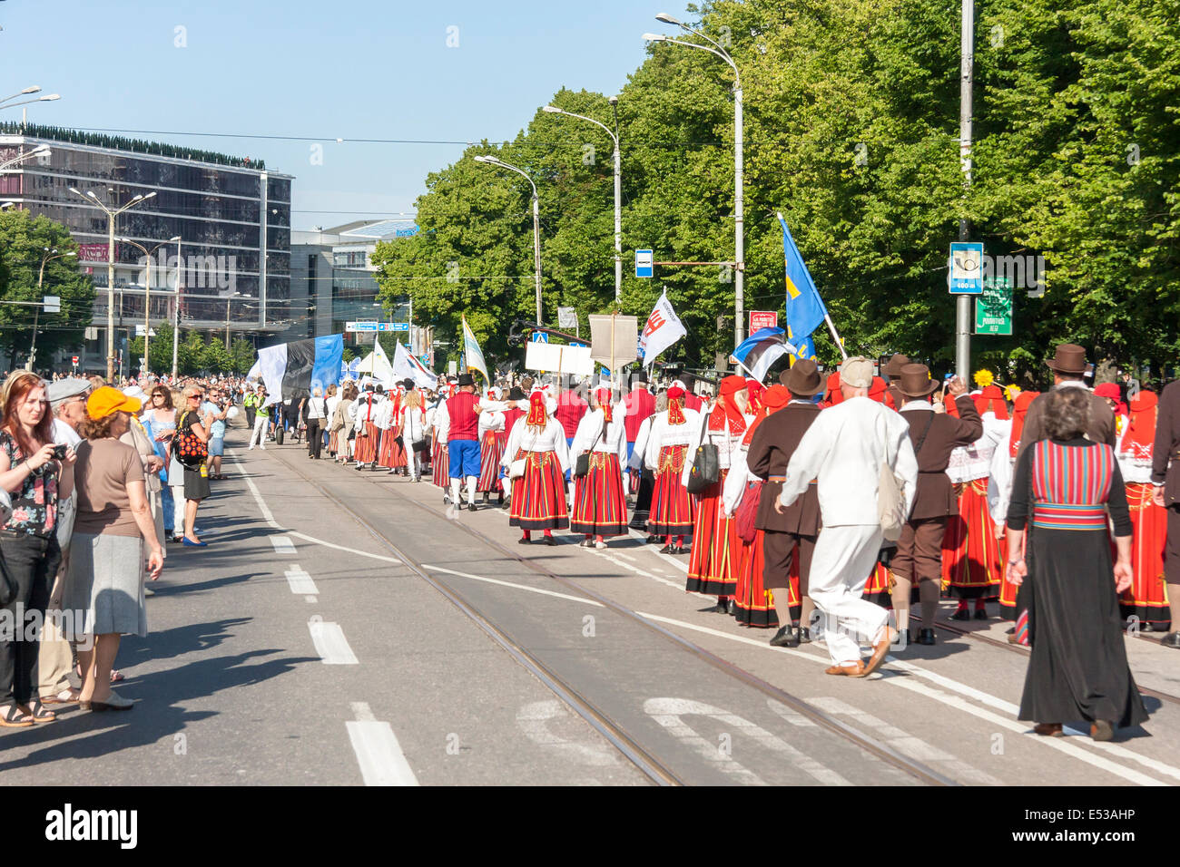 Tallinn, Estonia - July 05, 2014: Parade of Estonian XXVI National song ...