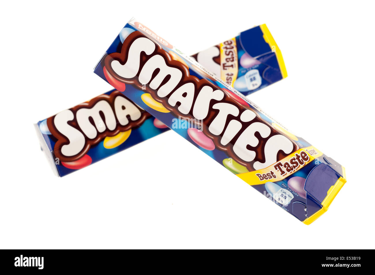 Two tubes of Nestle Smarties sweets Stock Photo