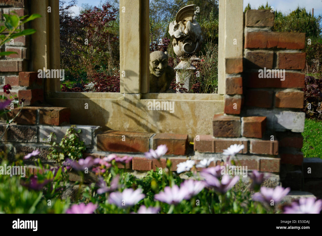 The Gothic Garden at Sculptureheaven sculpture garden, Rhydlewis, Llandysul, Wales, UK. Stock Photo