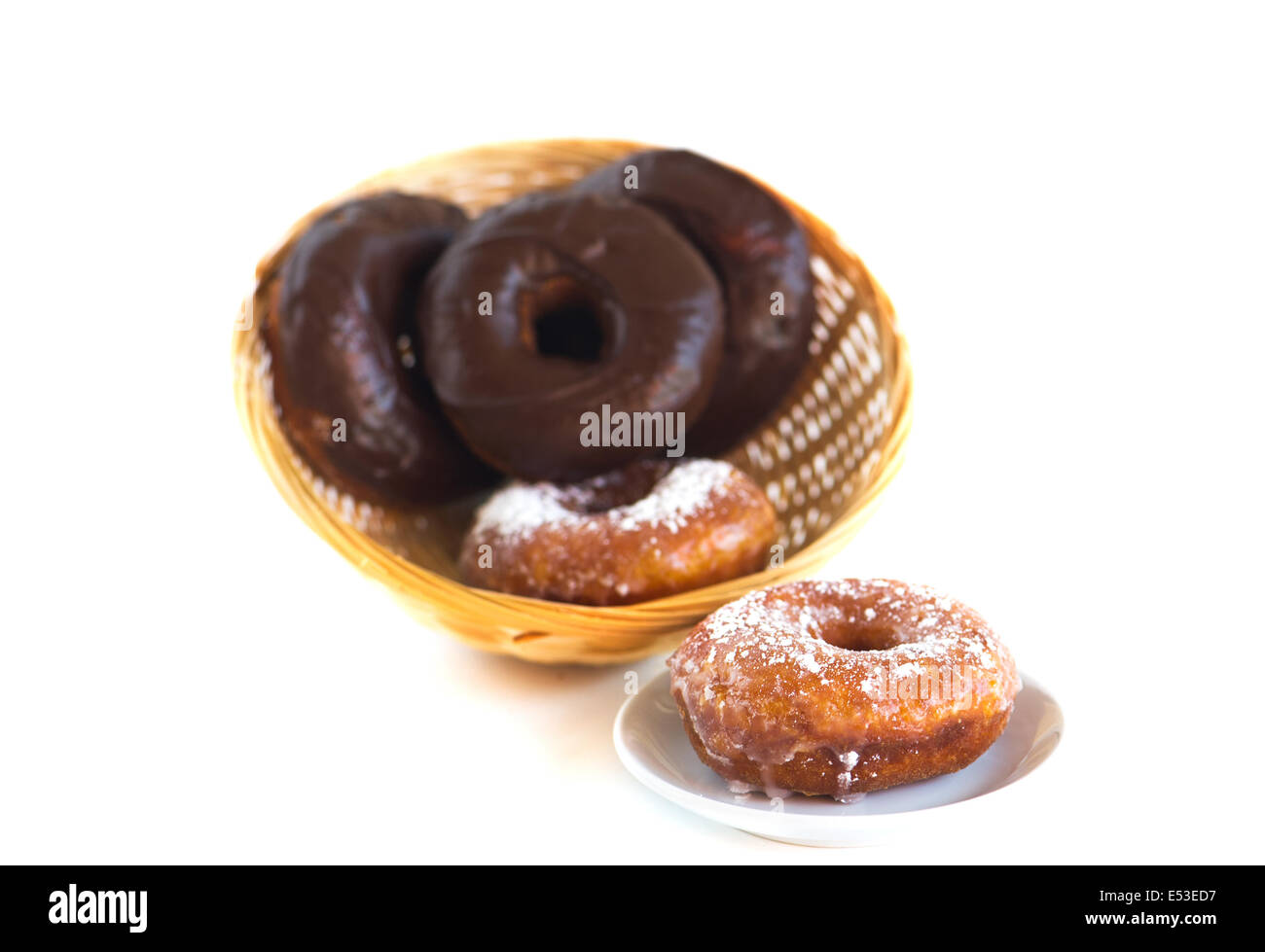 Different tasty Donuts isolated on white background Stock Photo - Alamy