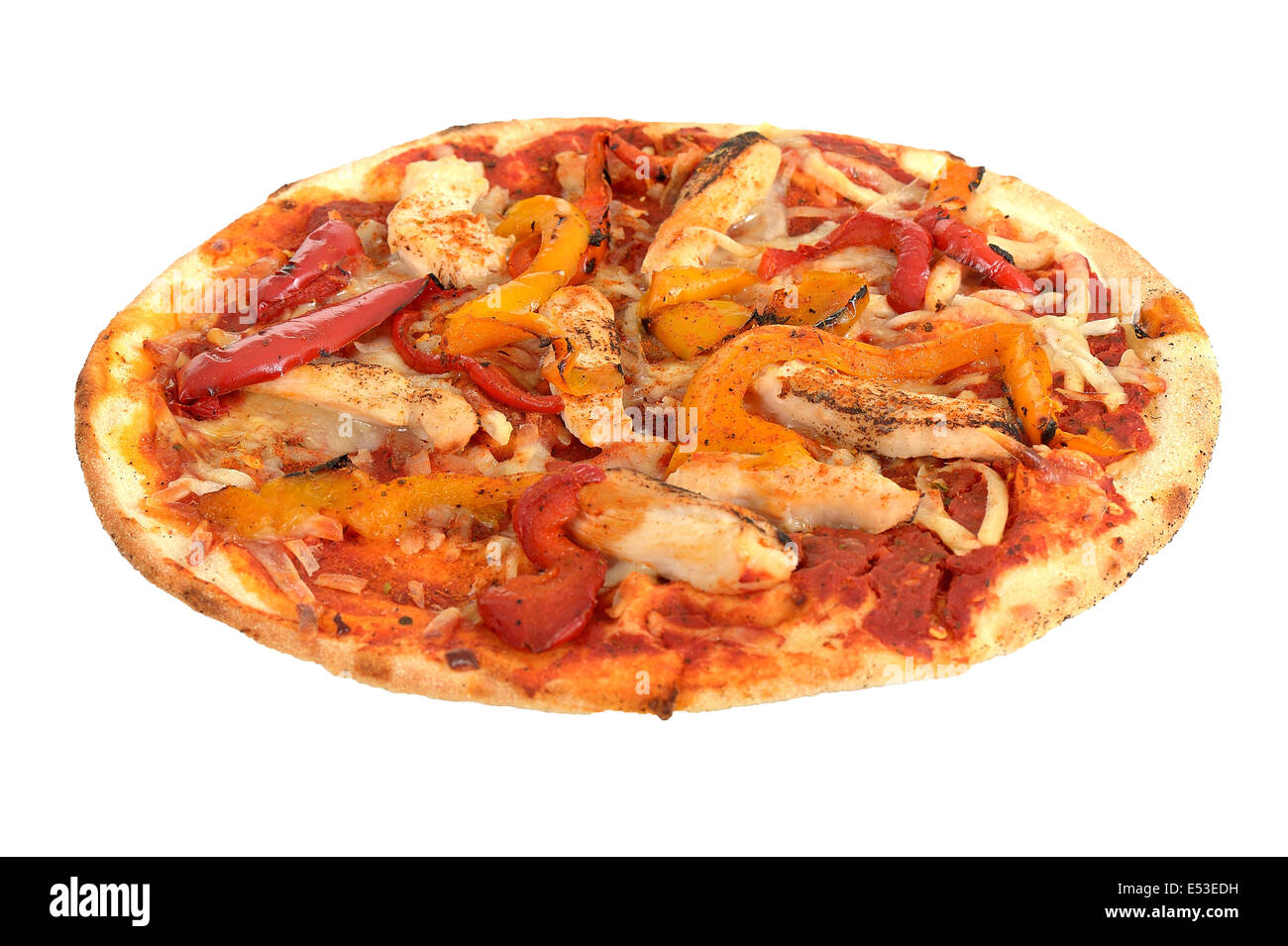 Pollo Piccante Pizza Stock Photo