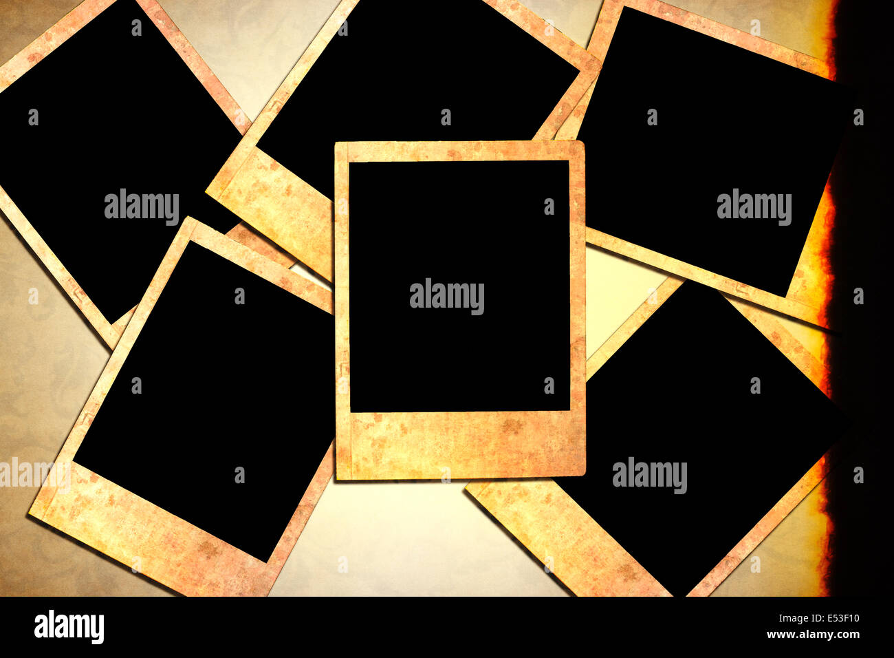 Old vintage blank camera films with burning paper Stock Photo - Alamy