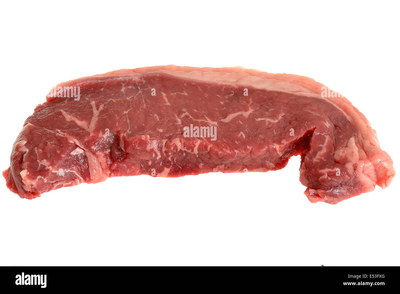 Fresh Raw Uncooked Lean Sirloin Beef Steak, Ready To Cook, Isolated