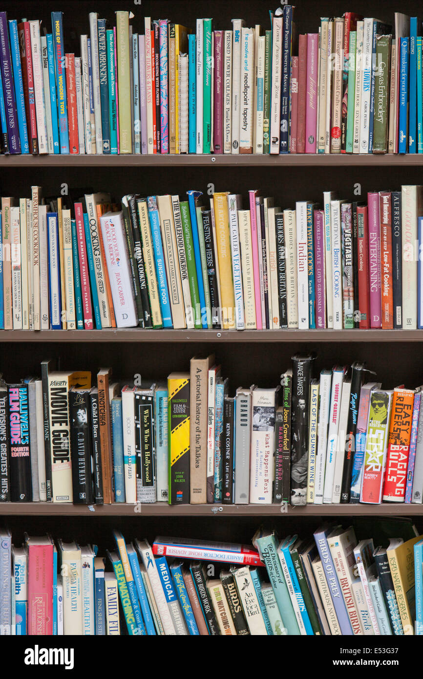 Books on bookshelf Stock Photo