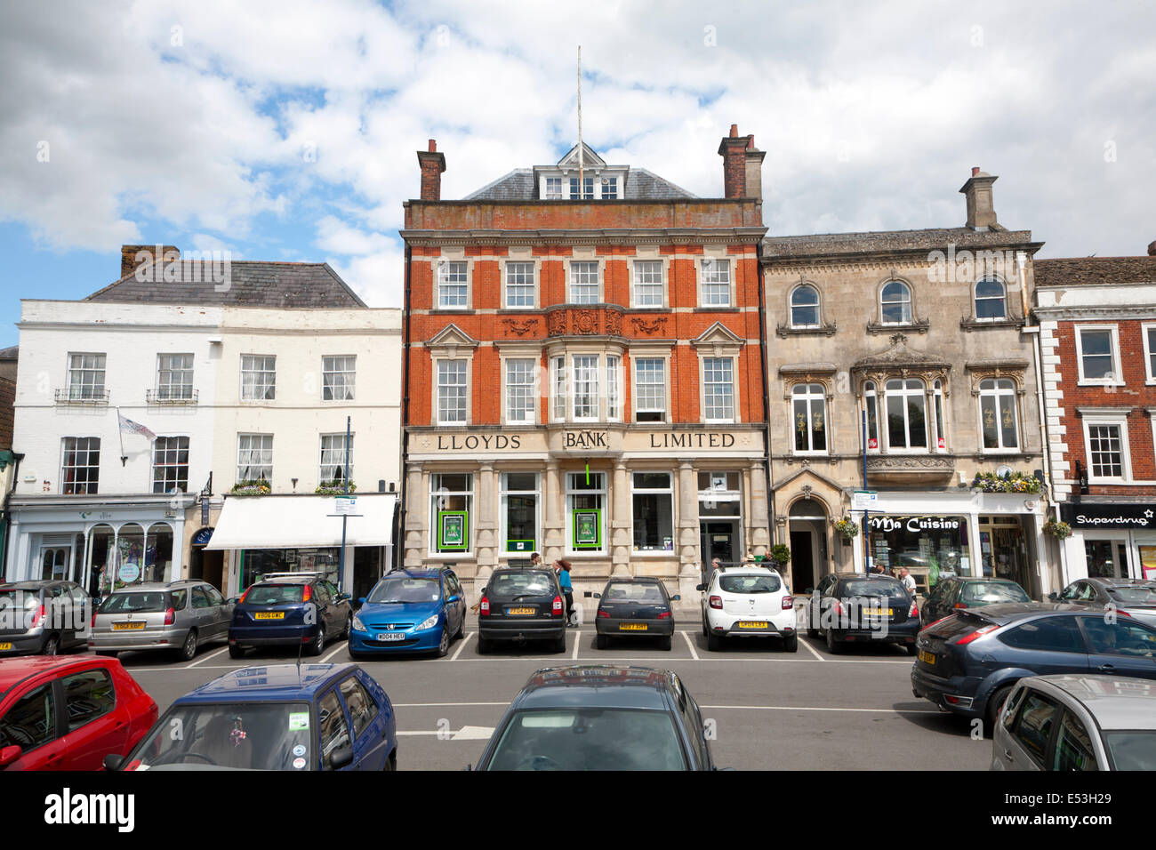 Lloyds Bank Limited building and shops in the Market Place, Devizes ...