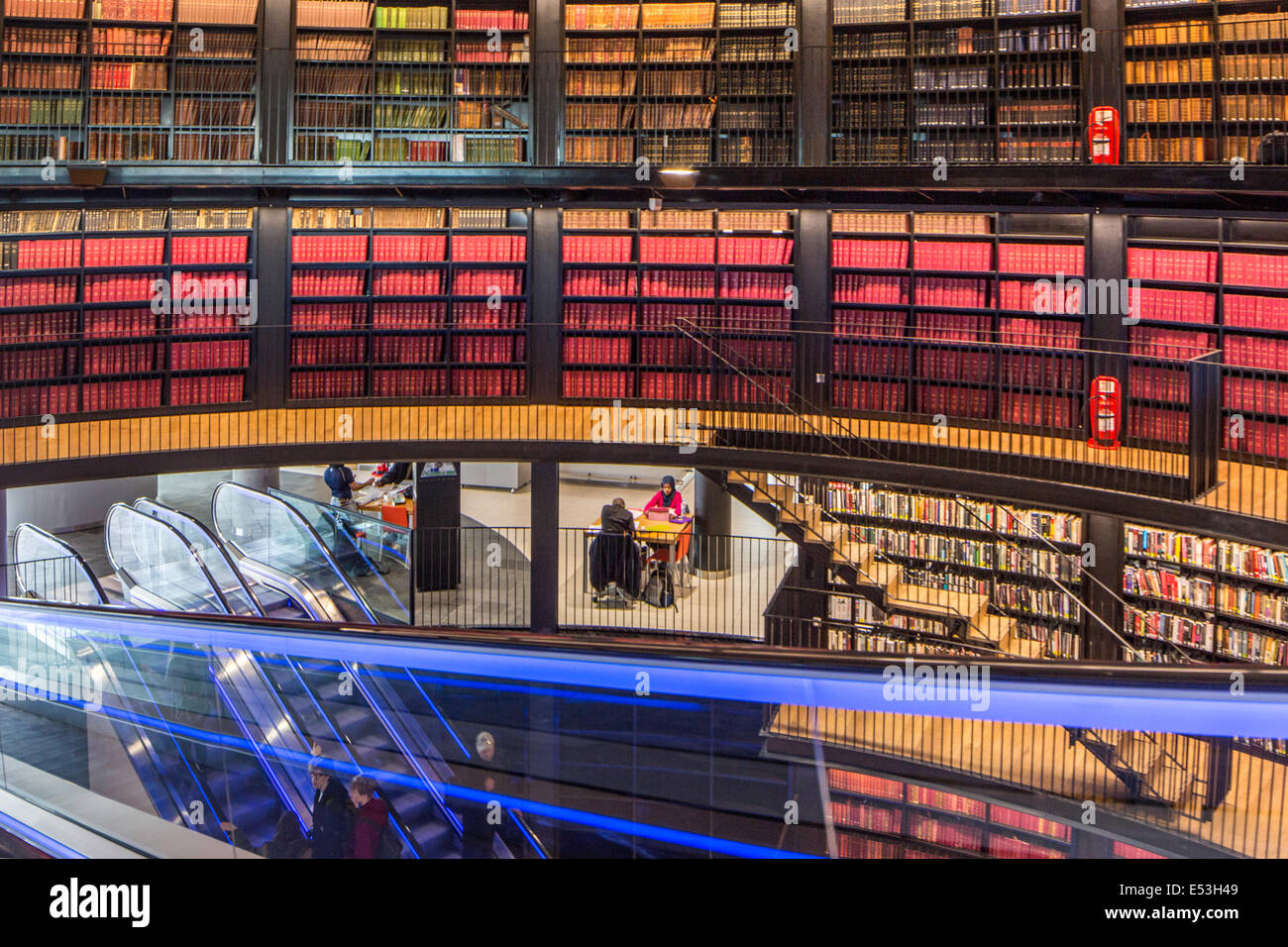 The interior architecture of The Library of Birmingham, England, UK Stock Photo