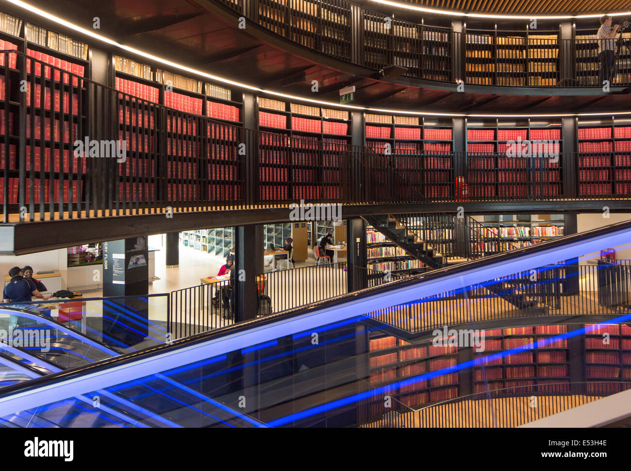 The interior architecture of The Library of Birmingham, England, UK Stock Photo