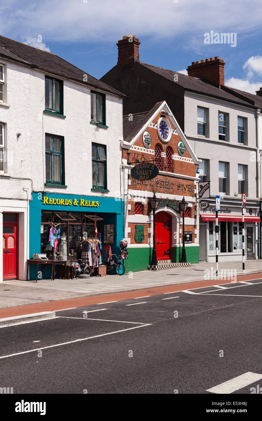 Shops and bars, records and relics second hand shop and Reidys Vault