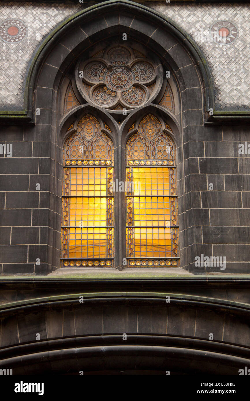 Manchester Town Hall window. Stock Photo
