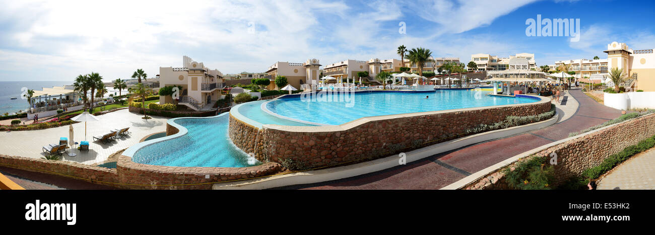 The tourists are on vacation at popular hotel, Sharm el Sheikh, Egypt Stock Photo