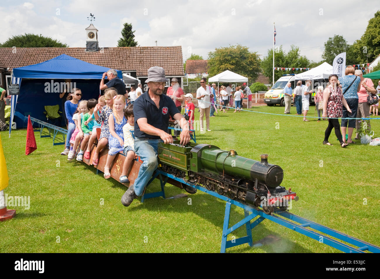 All the fun of the fair, even the train lets off steam to cool down at