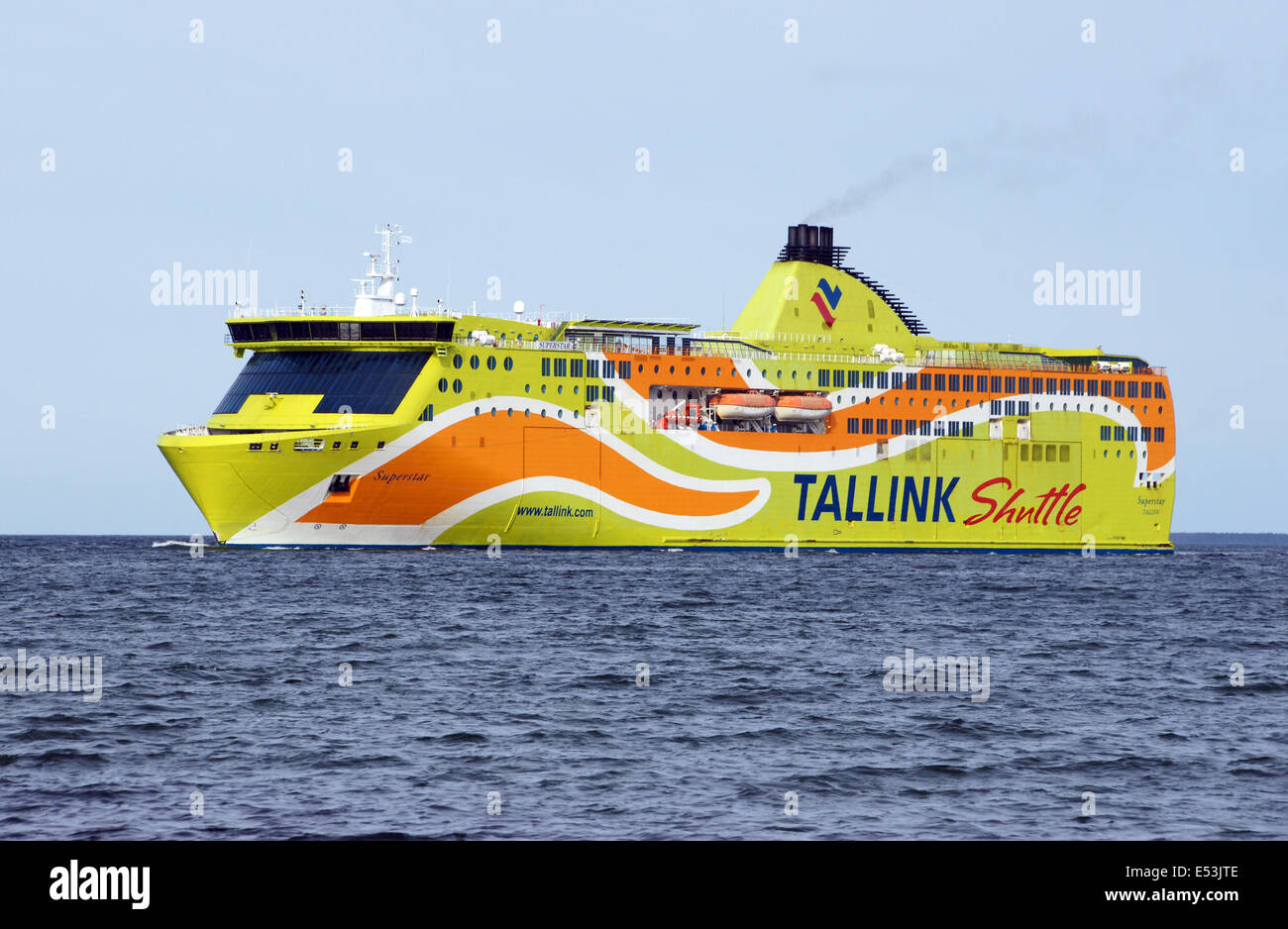 Viking Line car and passenger ferry Superstar outside Helsinki in finland Stock Photo