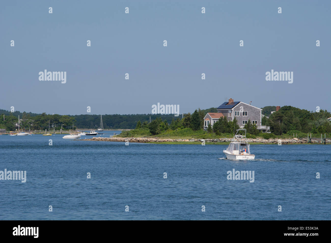 Massachusetts, Cape Cod, Cape Cod Canal, Buzzards Bay. Fishing in