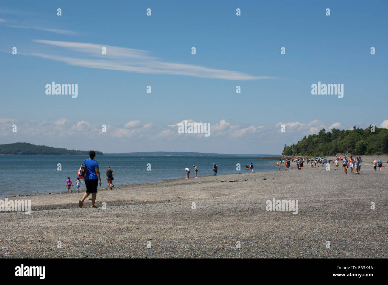 Maine, Bar Harbor. Bar Island, accessed only at low tide by a natural