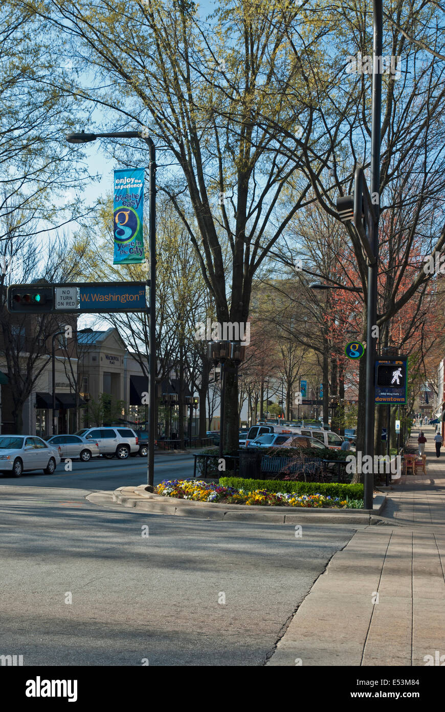Downtown street scenes in Greenville, South Carolina Stock Photo