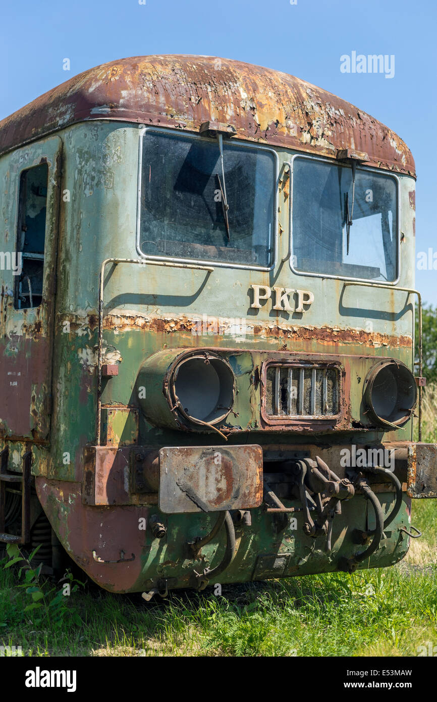 Abandoned old diesel locomotive Stock Photo