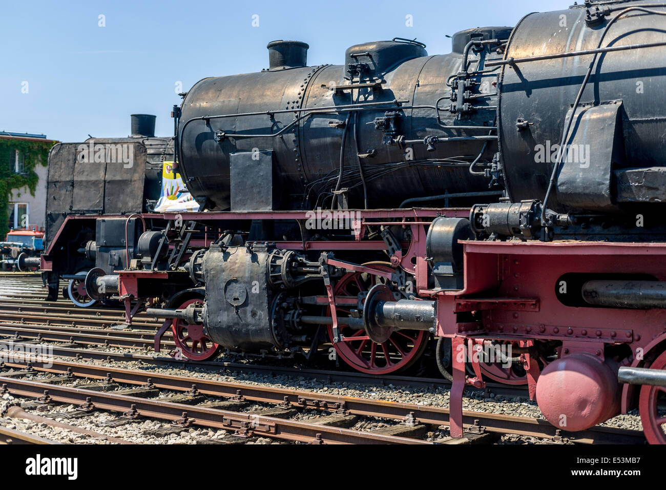 Old steam engine locomotive Stock Photo