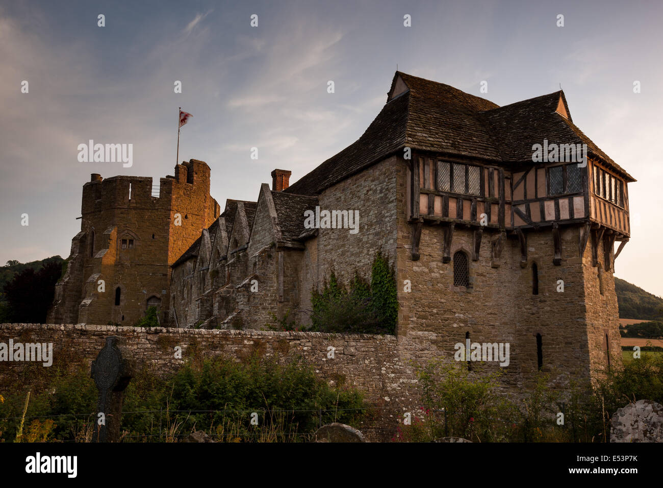 Stokesay Castle - a fortified manor house, near Craven Arms, Shropshire, England Stock Photo