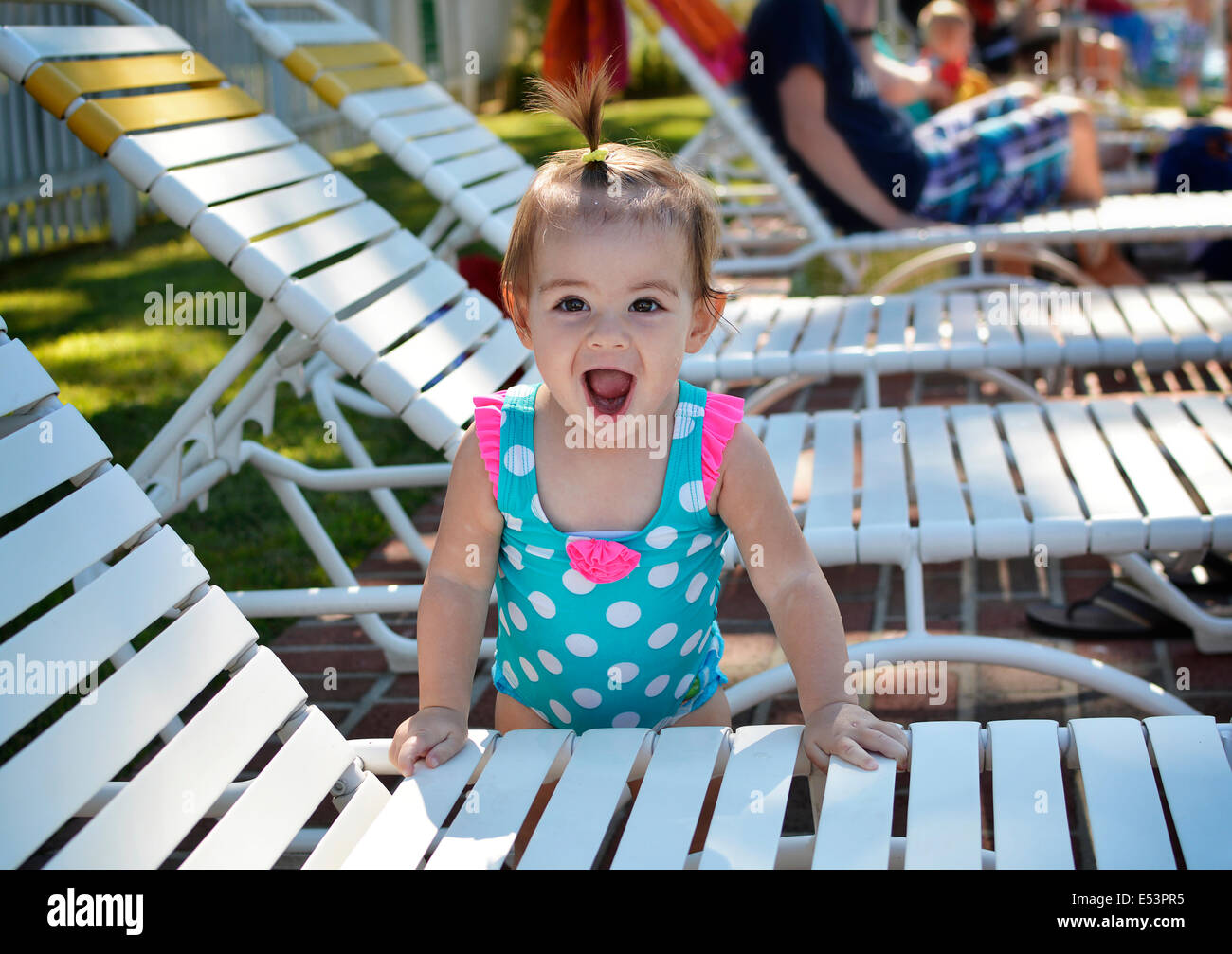 Happy Baby in swimsuit Stock Photo
