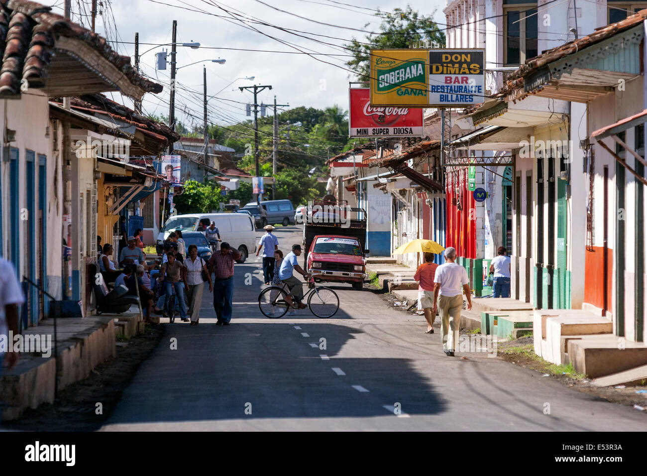 Colorful street in Los Santos, Panama Stock Photo