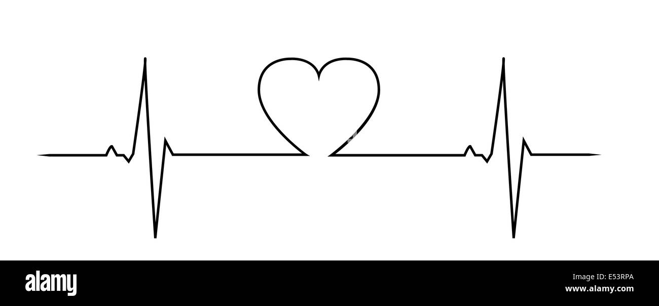 Рисунок пульса с сердцем для срисовки