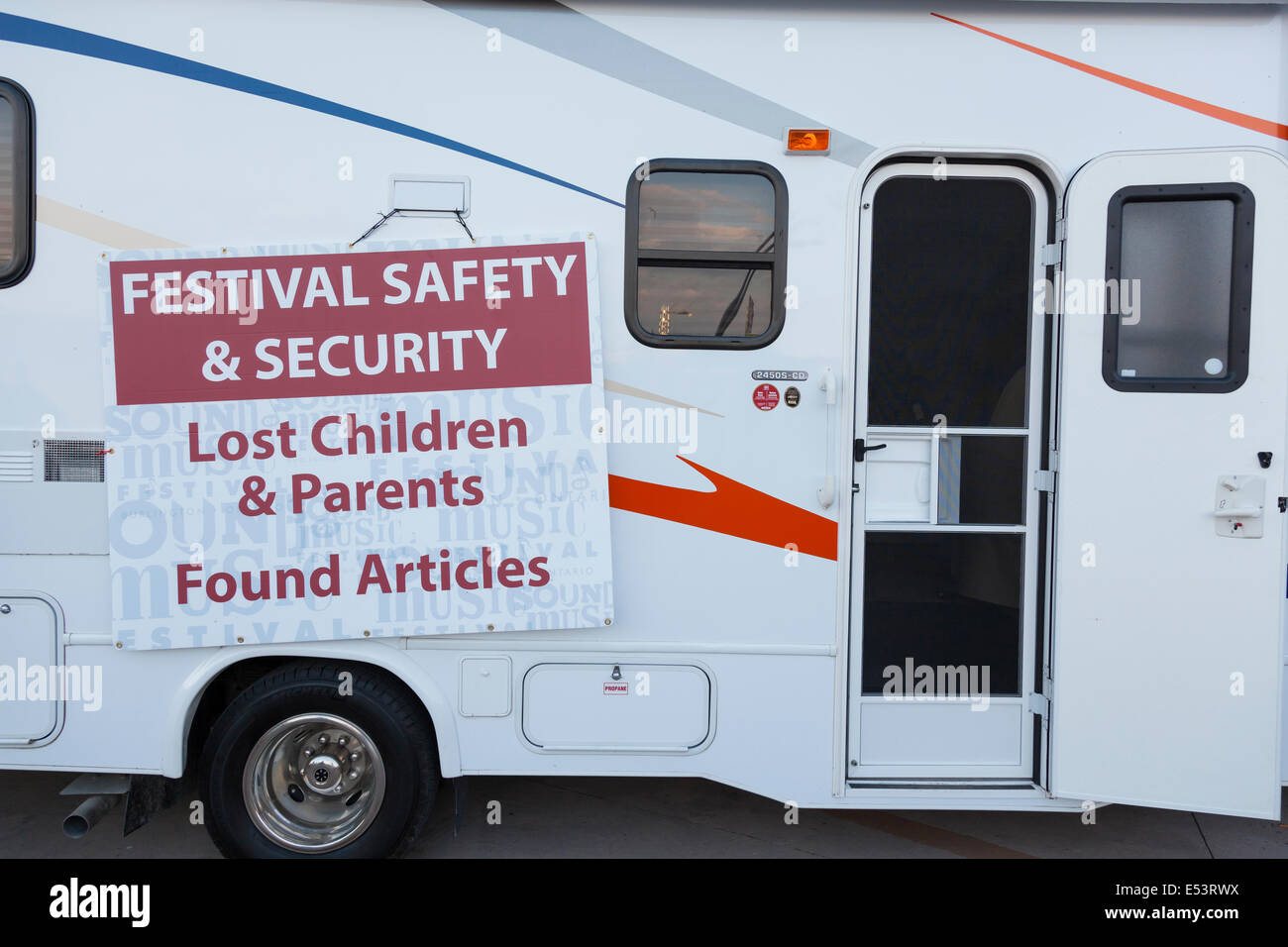 Festival Safety & Security truck at the 'Sound of Music Festival' at Spencer Smith Park in
