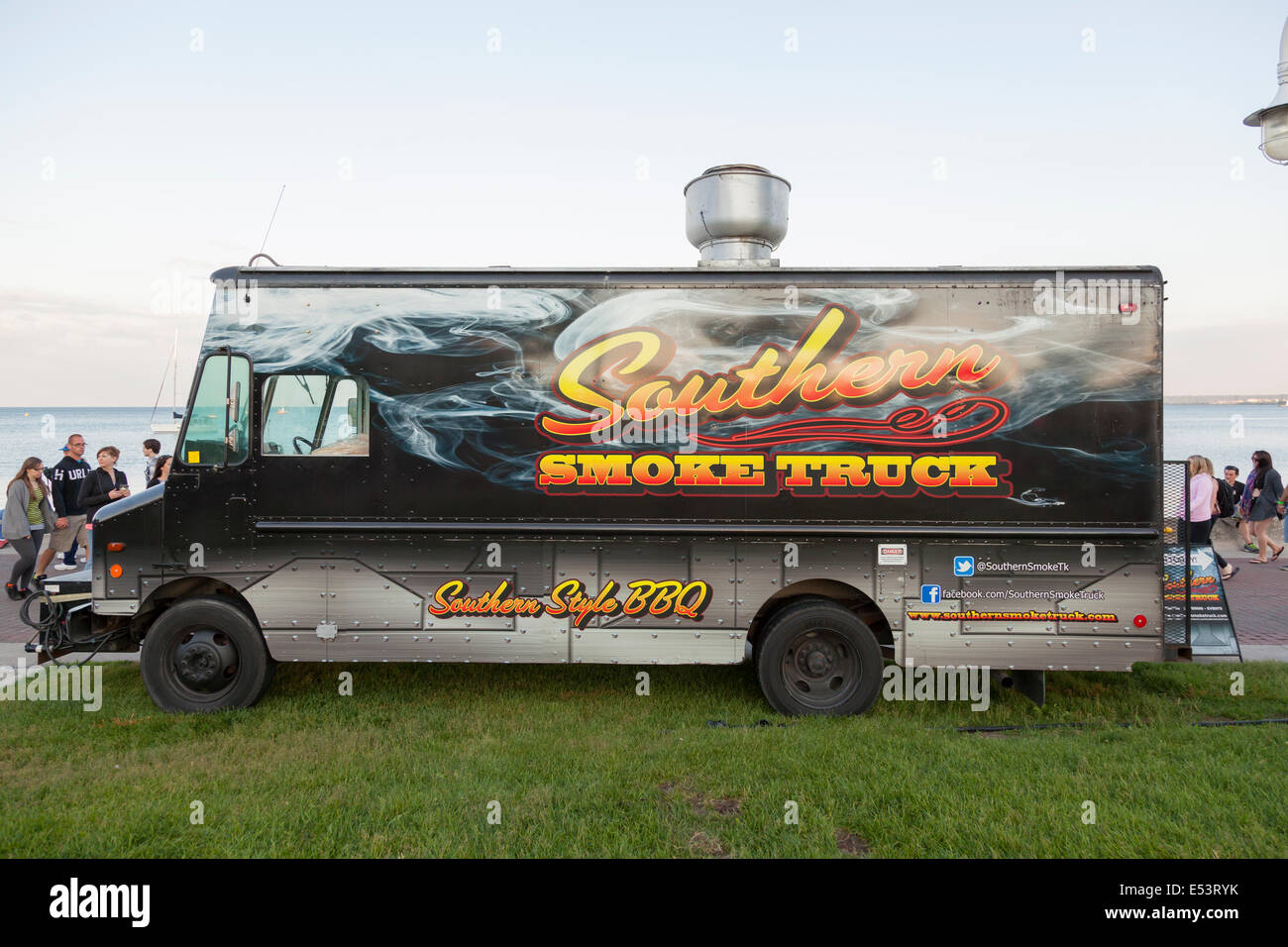 A 'Southern smoke Truck' at the 'Sound of Music Festival' at Spencer Smith Park in Burlington, Ontario, Canada. Stock Photo