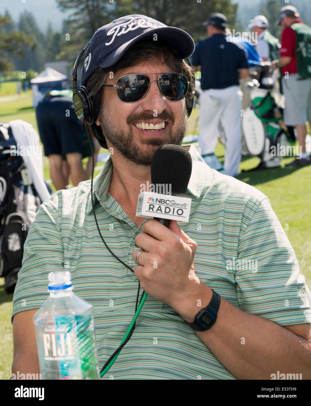 Stateline, Nevada, USA. 19th July, 2014. Actor RAY ROMANO does a radio