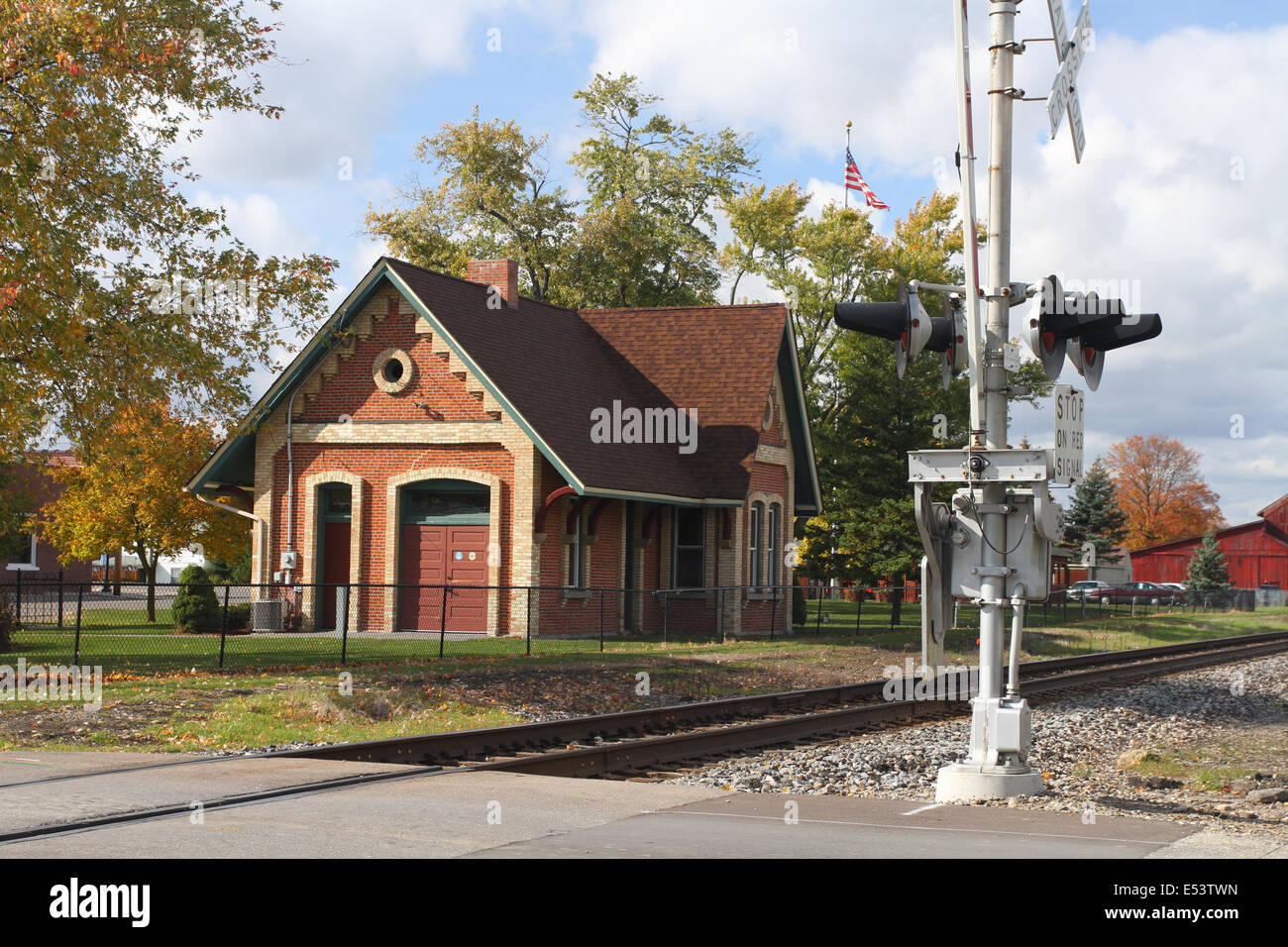 Gaines Station Library. Restored Railroad Station. Gaines, Michigan