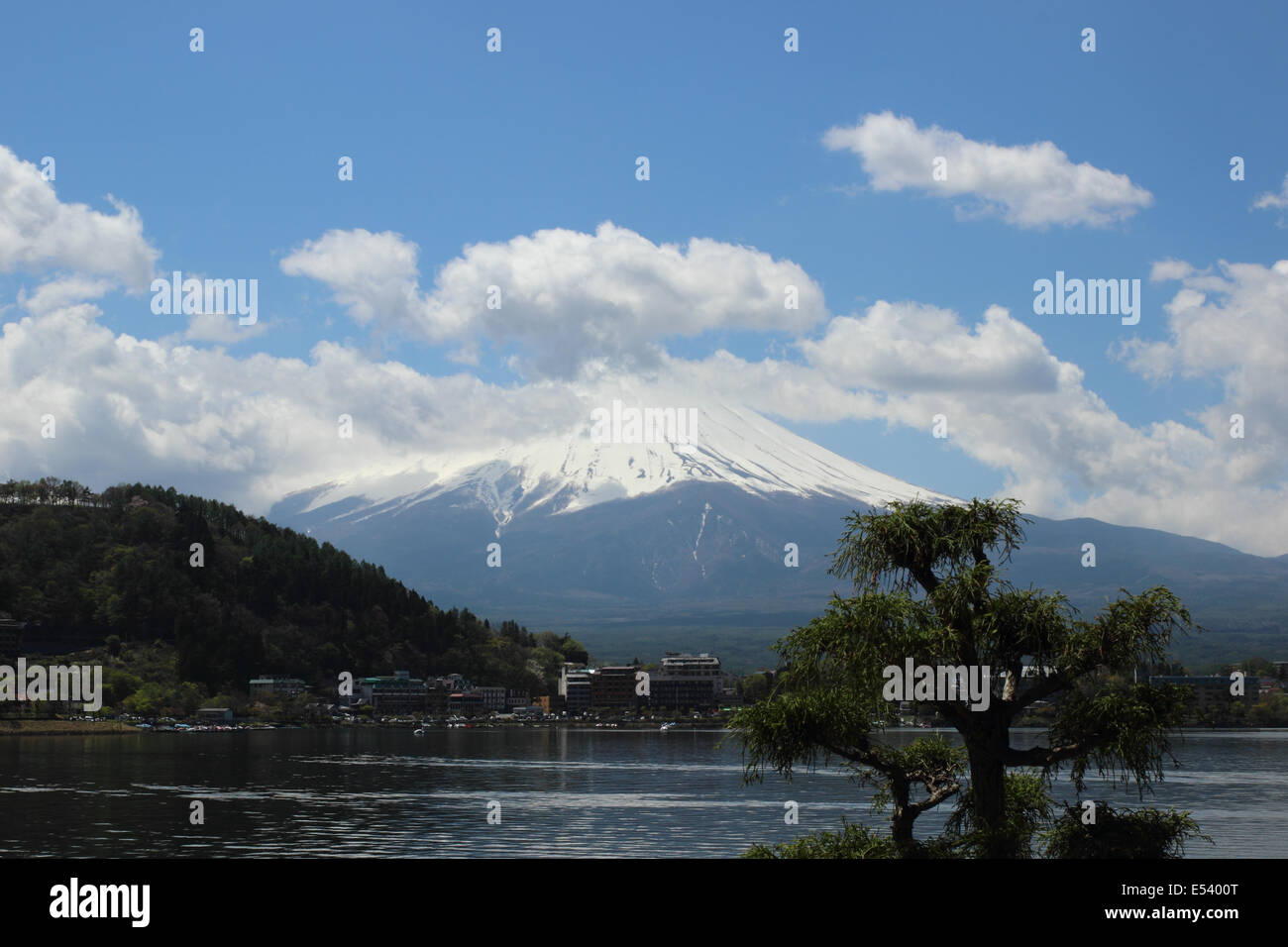 Mt.Fuji at Lake Kawaguchi, Yamanashi, Japan Stock Photo