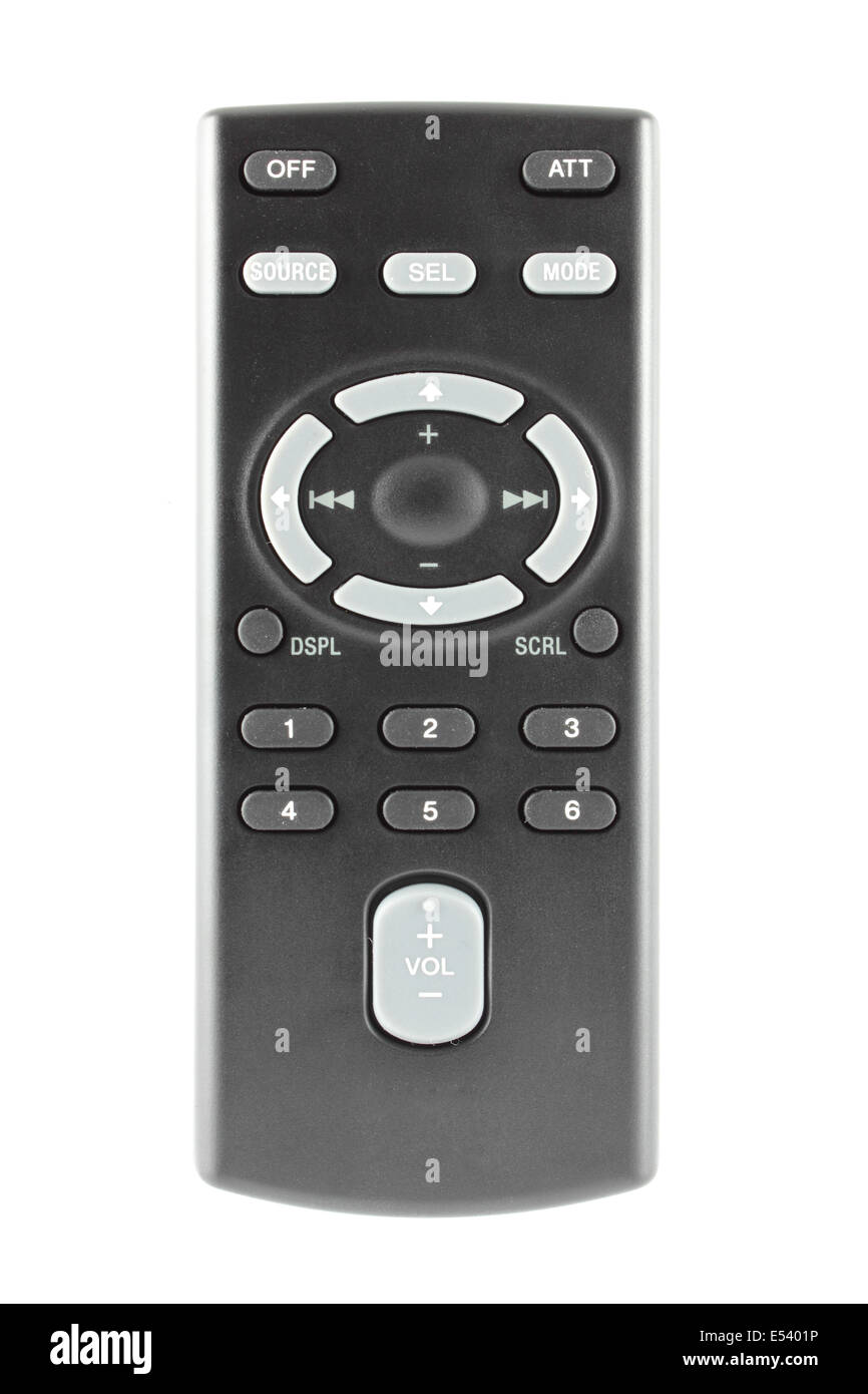 Car audio remote control on a white background Stock Photo Alamy