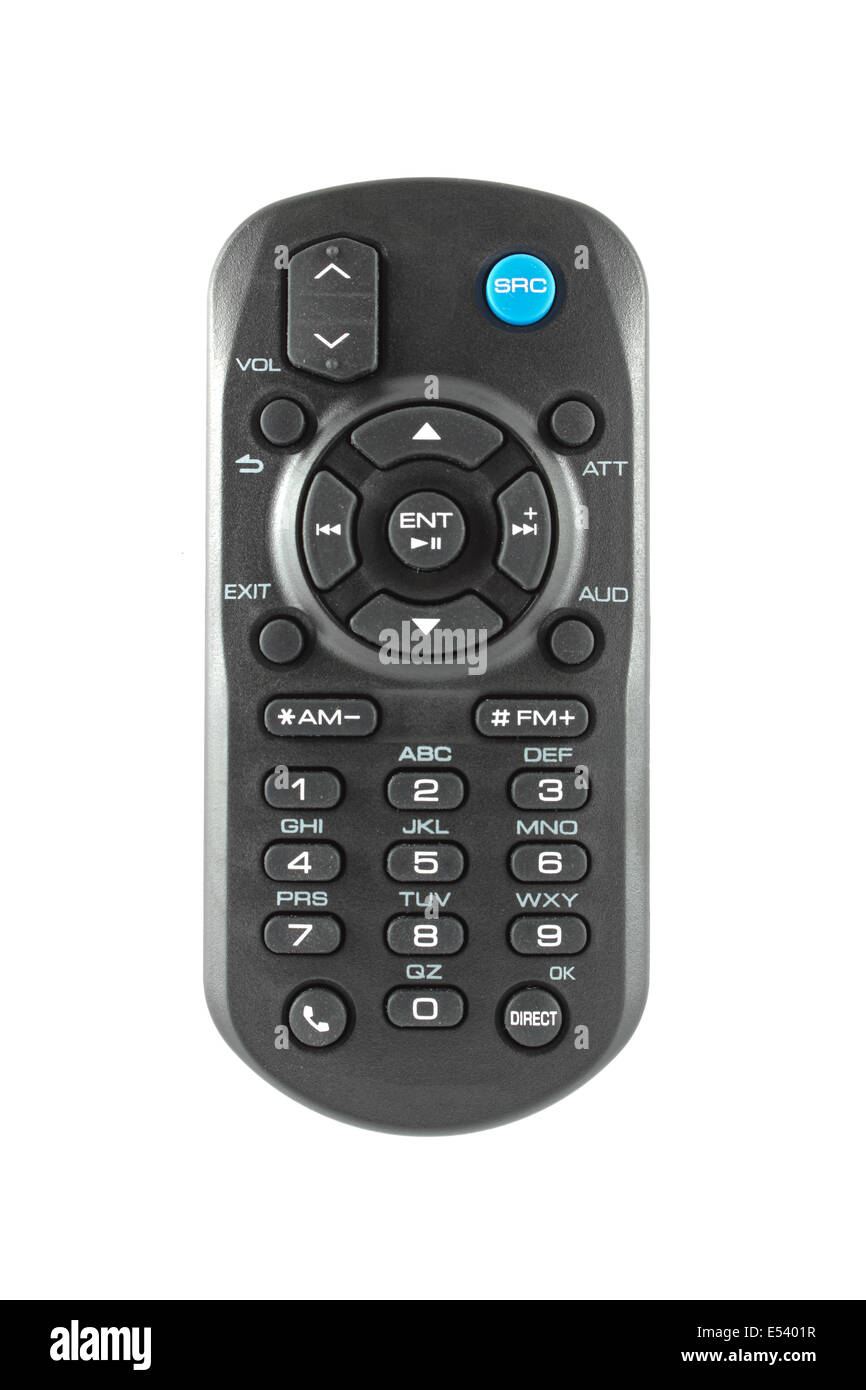 Car audio remote control on a white background Stock Photo Alamy