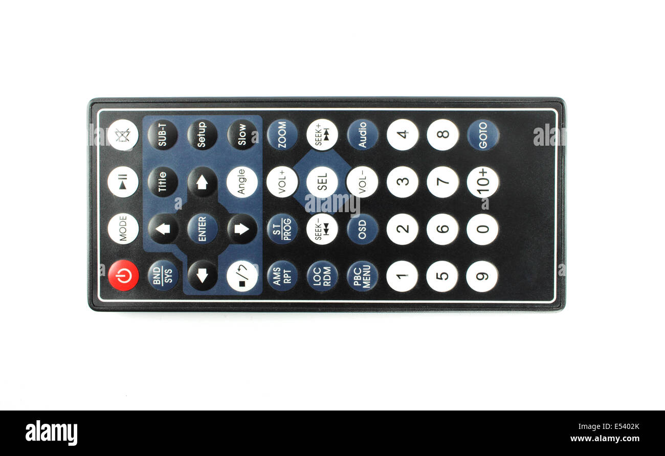 Car audio remote control on a white background Stock Photo Alamy