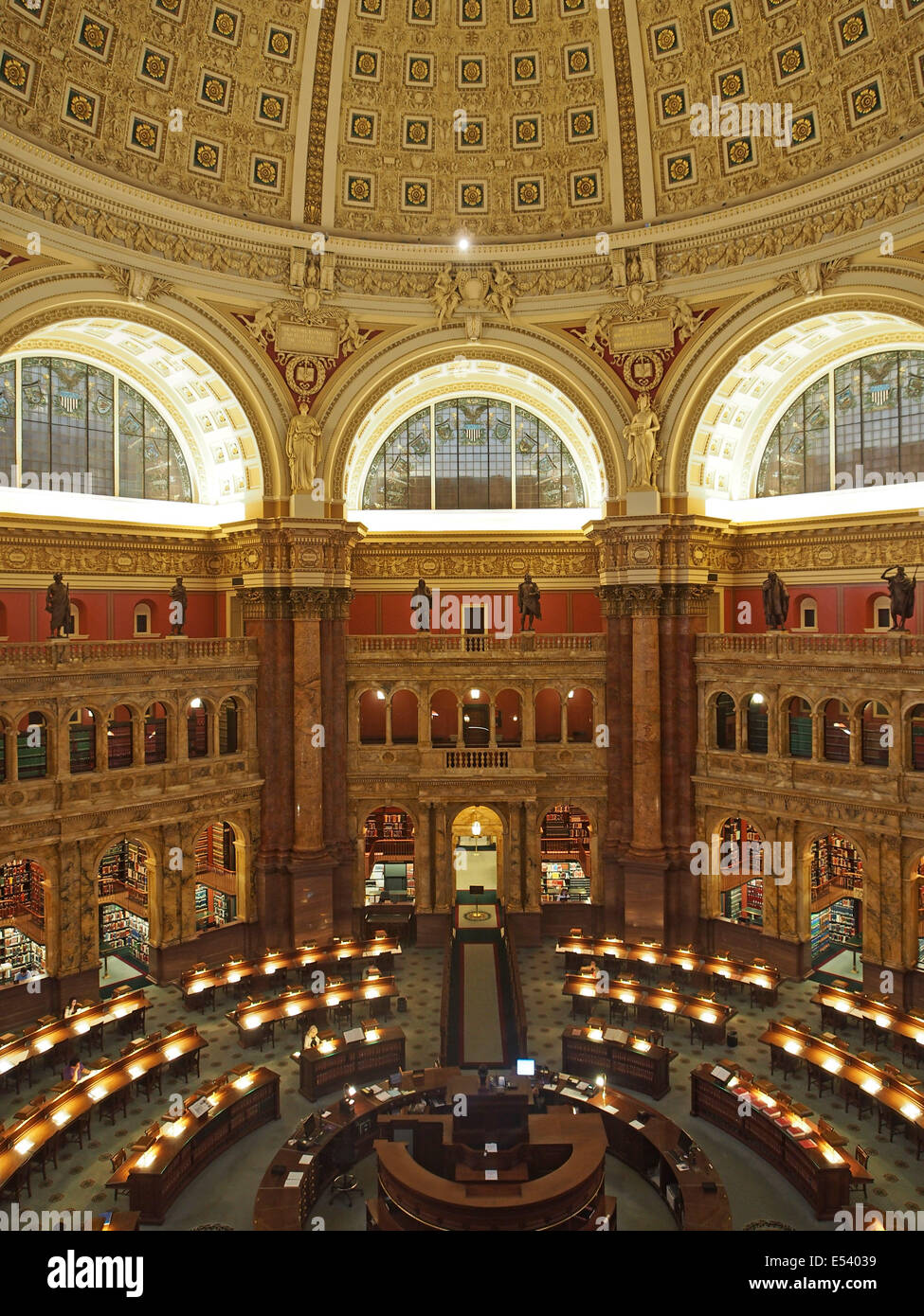 Library of Congress, Washington, Reading Room Stock Photo